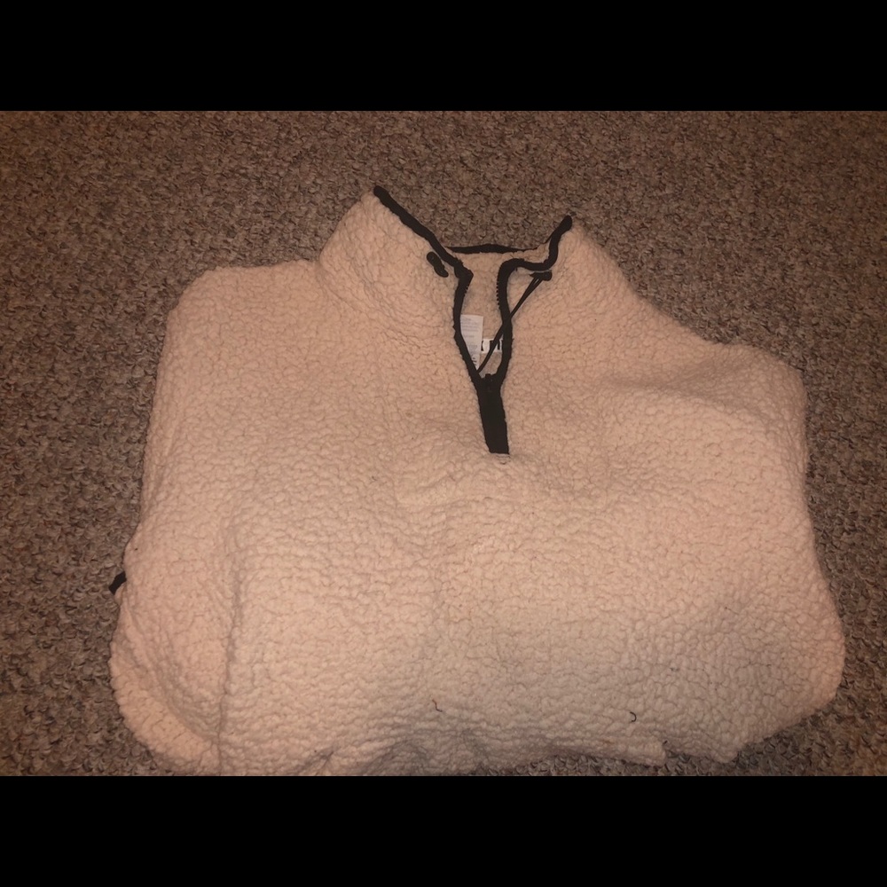 Pink Victoria’s Secret Sherpa sweatshirt